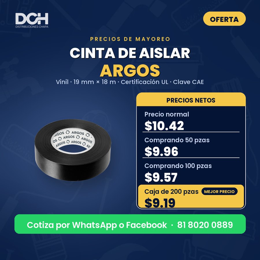 Promoción de mayoreo: cinta de aislar Argos